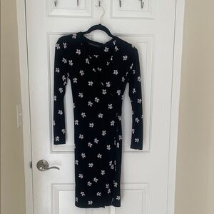 Mark & Graham Black Floral Long Sleeve Dress